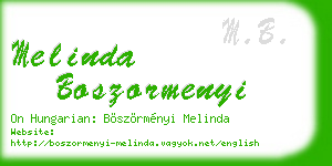 melinda boszormenyi business card